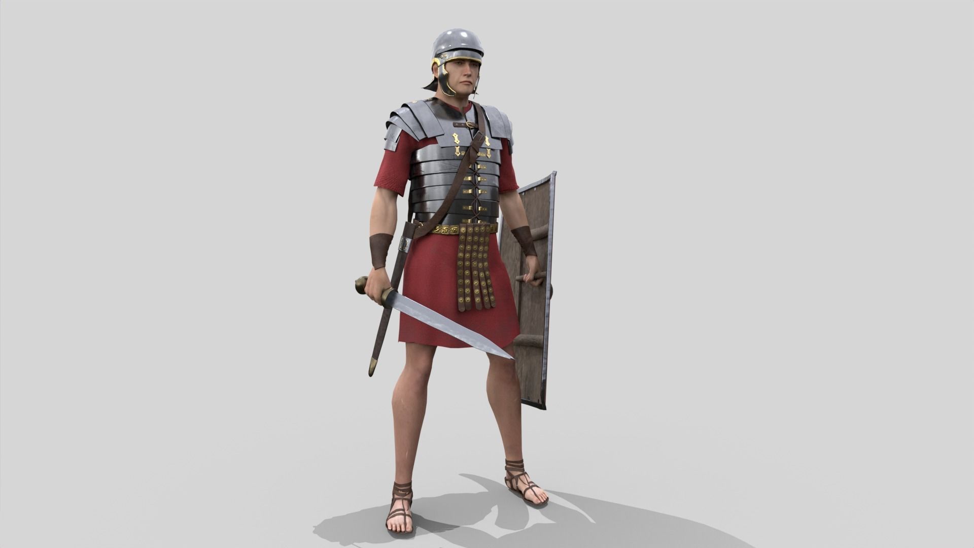 Roman Legionary Low-poly 3D model_2