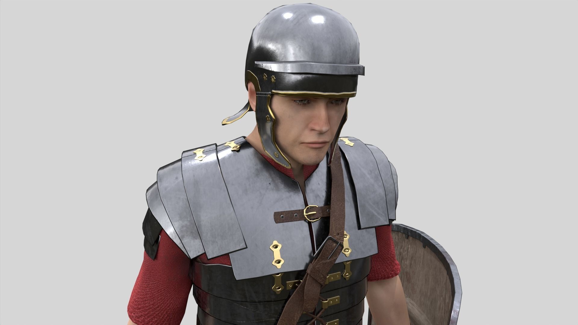 Roman Legionary Low-poly 3D model_13