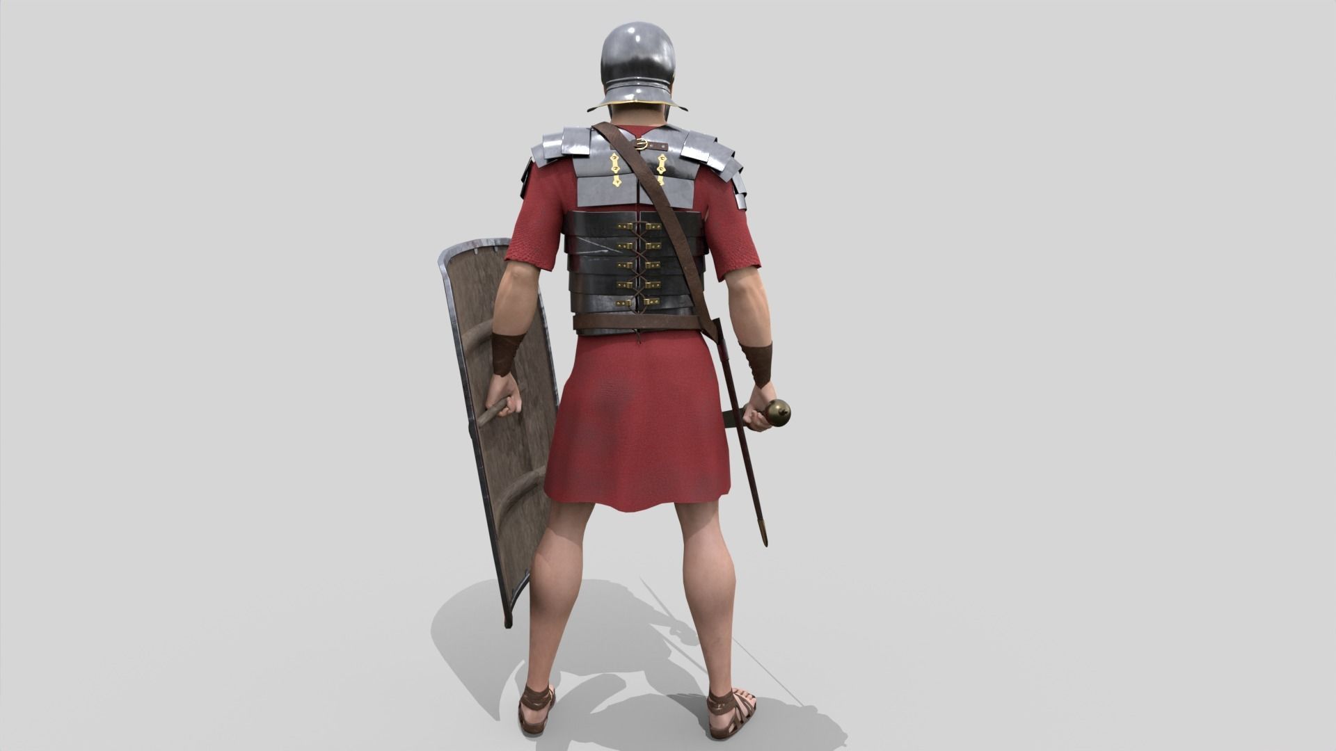 Roman Legionary Low-poly 3D model_4