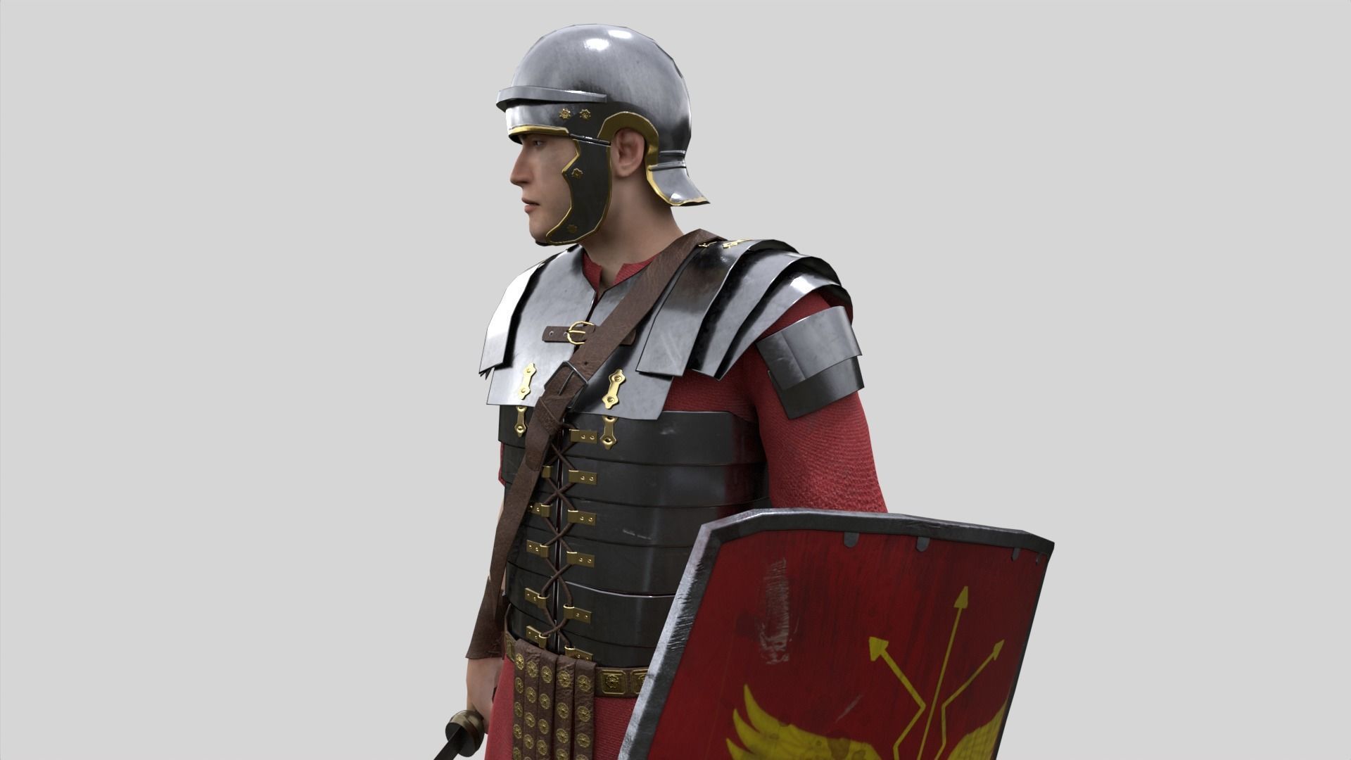 Roman Legionary Low-poly 3D model_10