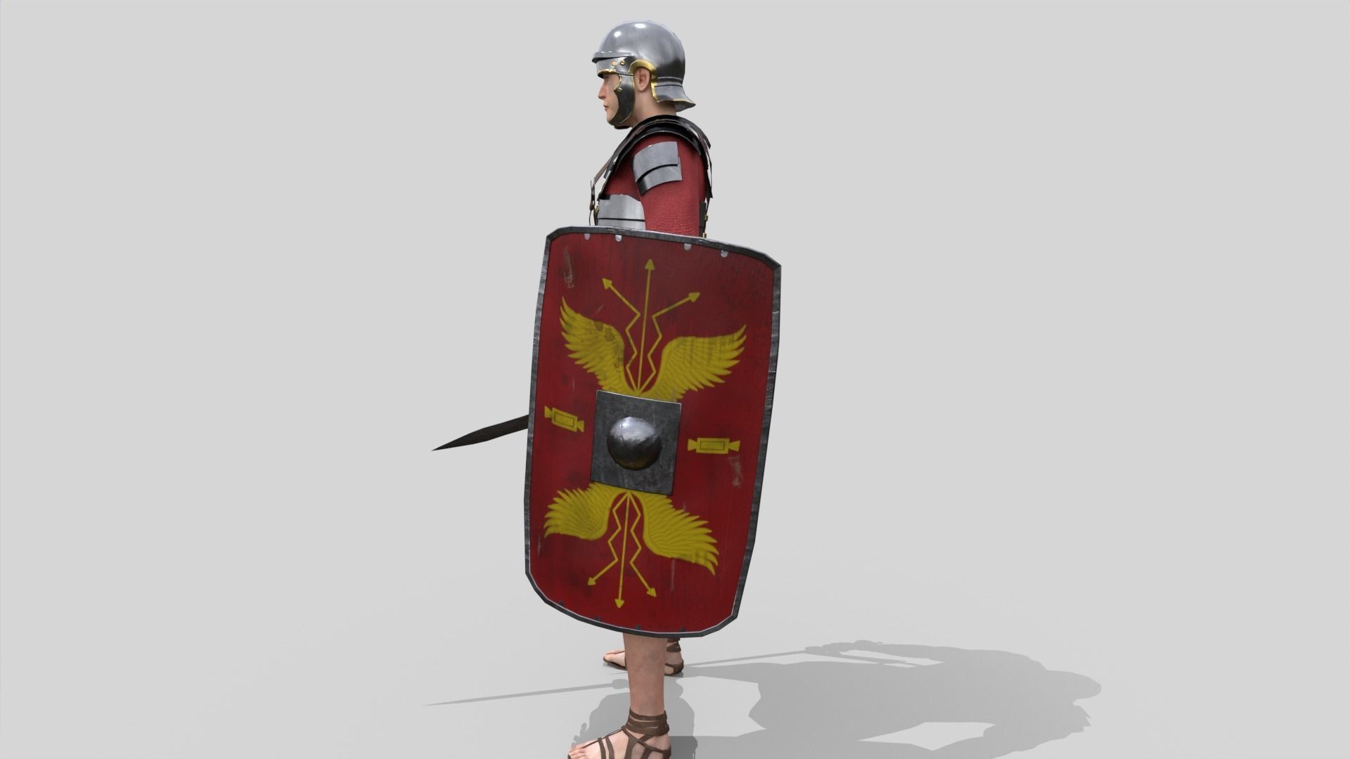 Roman Legionary Low-poly 3D model_3