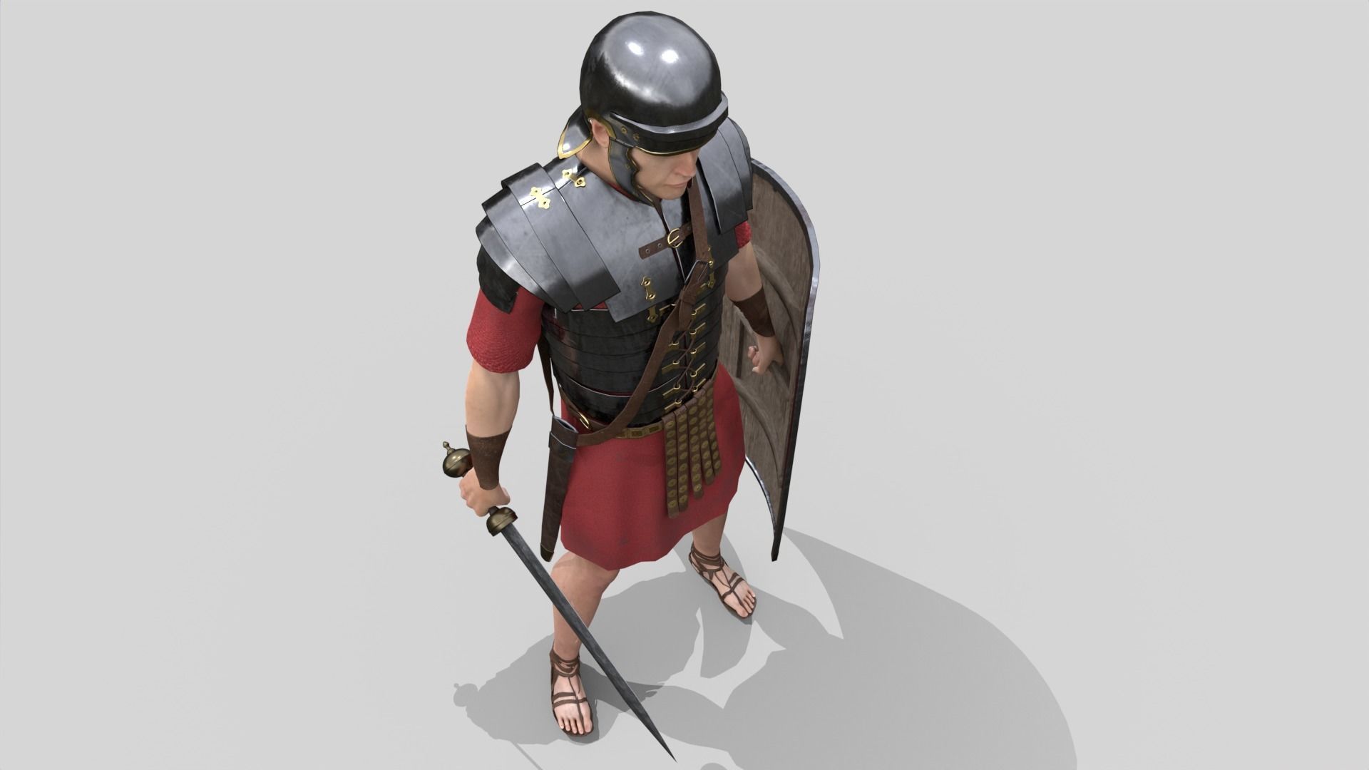 Roman Legionary Low-poly 3D model_11