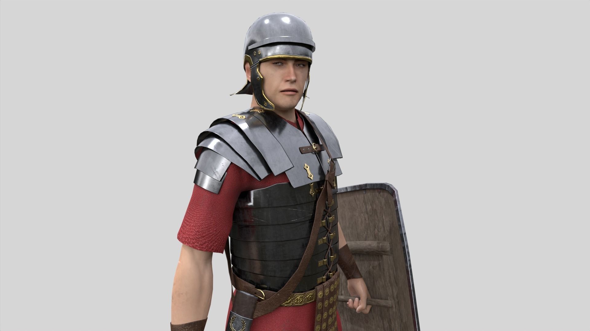 Roman Legionary Low-poly 3D model_8