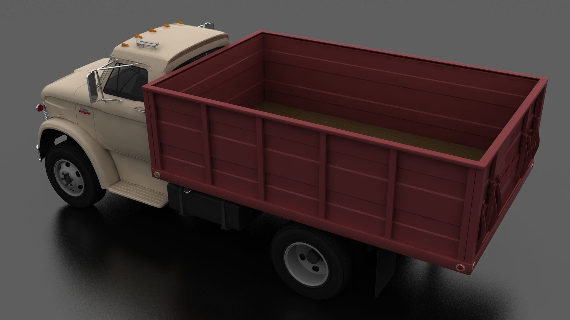 N-Series N-600 Grain Truck 1966 Low-poly 3D model_2