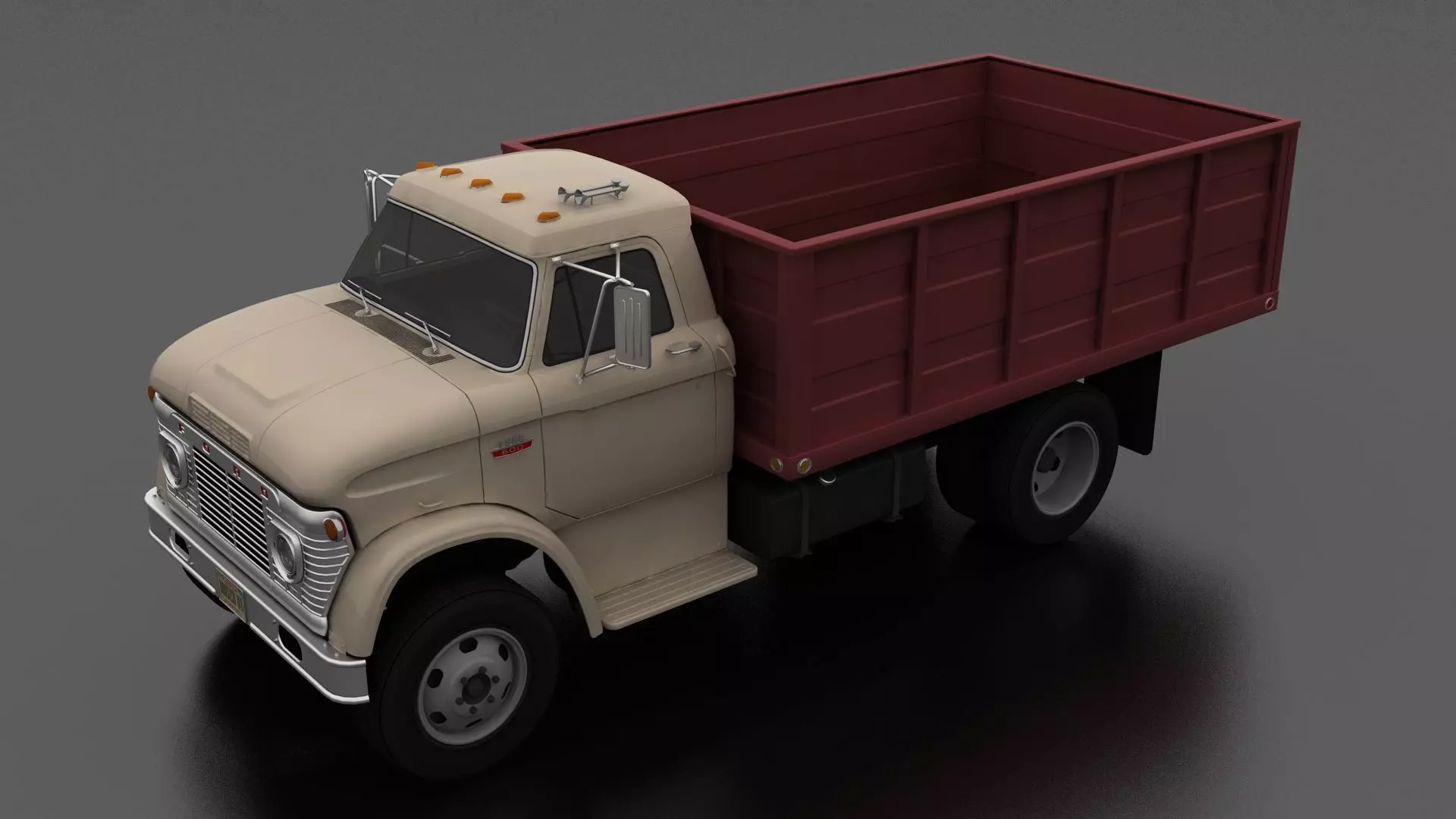 N-Series N-600 Grain Truck 1966 Low-poly 3D model_0