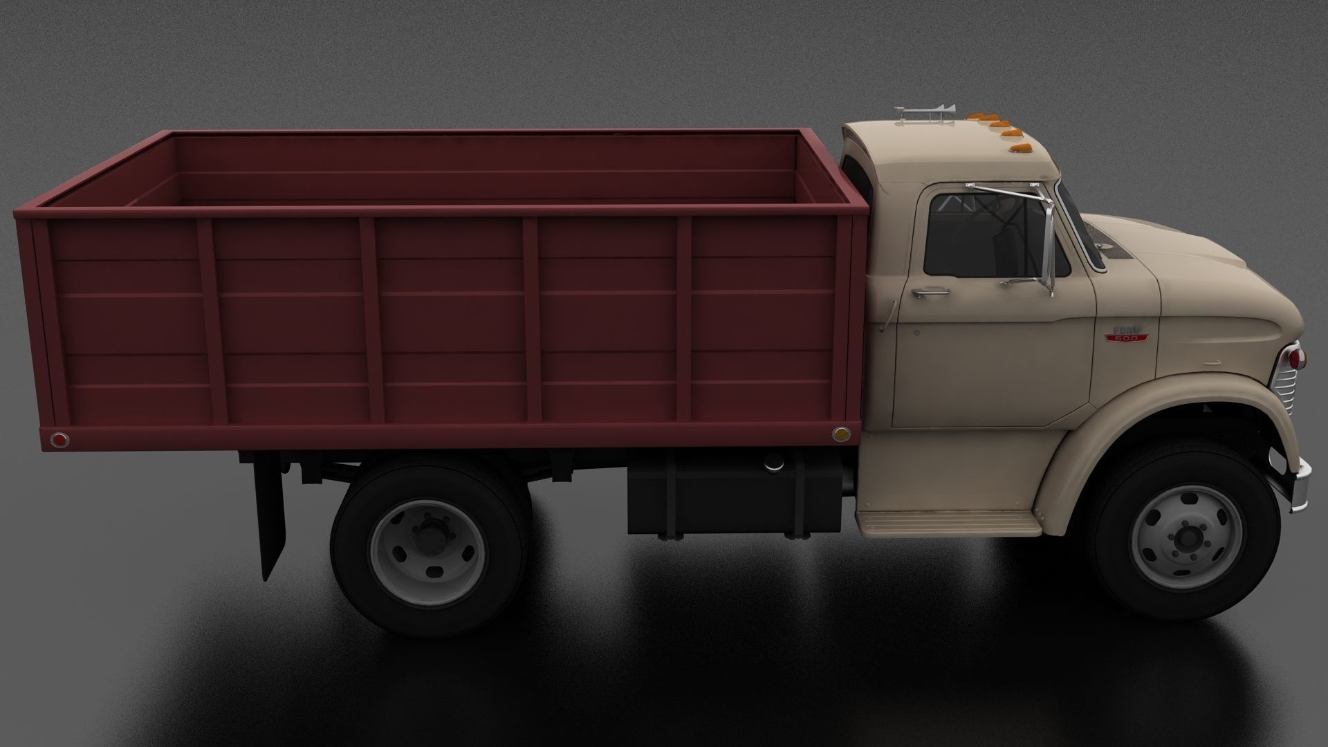 N-Series N-600 Grain Truck 1966 Low-poly 3D model_6