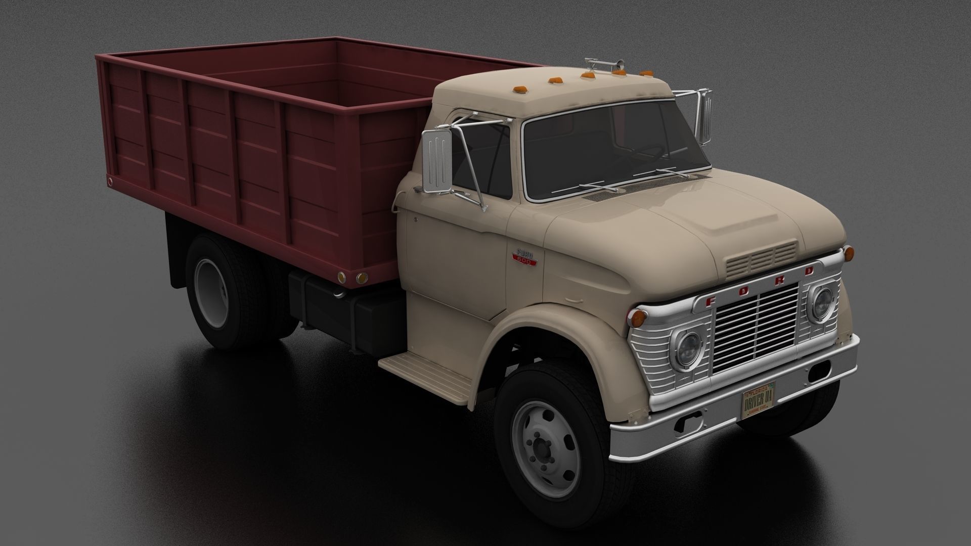 N-Series N-600 Grain Truck 1966 Low-poly 3D model_7