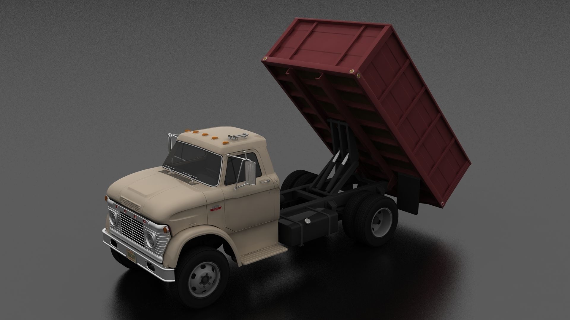 N-Series N-600 Grain Truck 1966 Low-poly 3D model_9