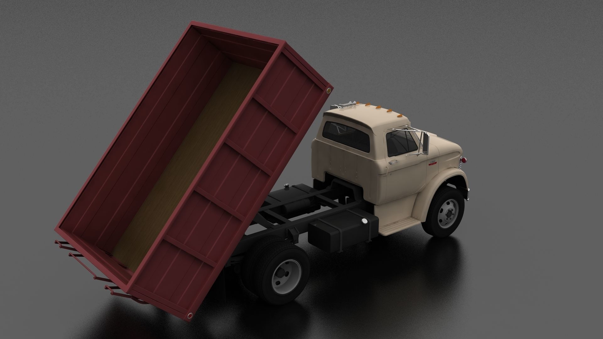 N-Series N-600 Grain Truck 1966 Low-poly 3D model_10