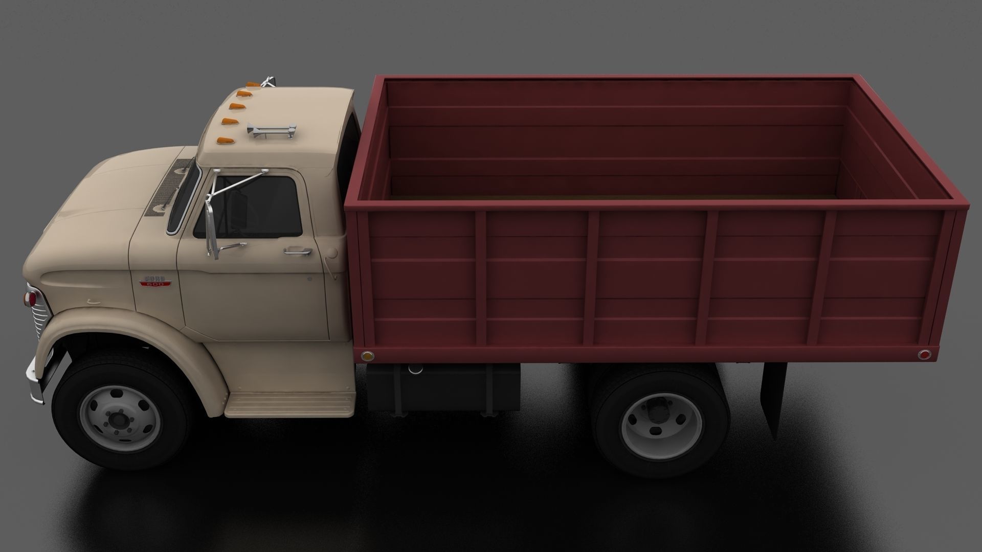 N-Series N-600 Grain Truck 1966 Low-poly 3D model_1