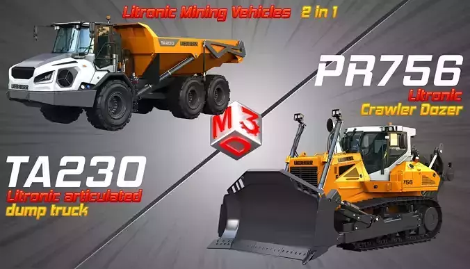 TA230  - PR756 Industrial Vehicles  2 in 1 3D Model Collection