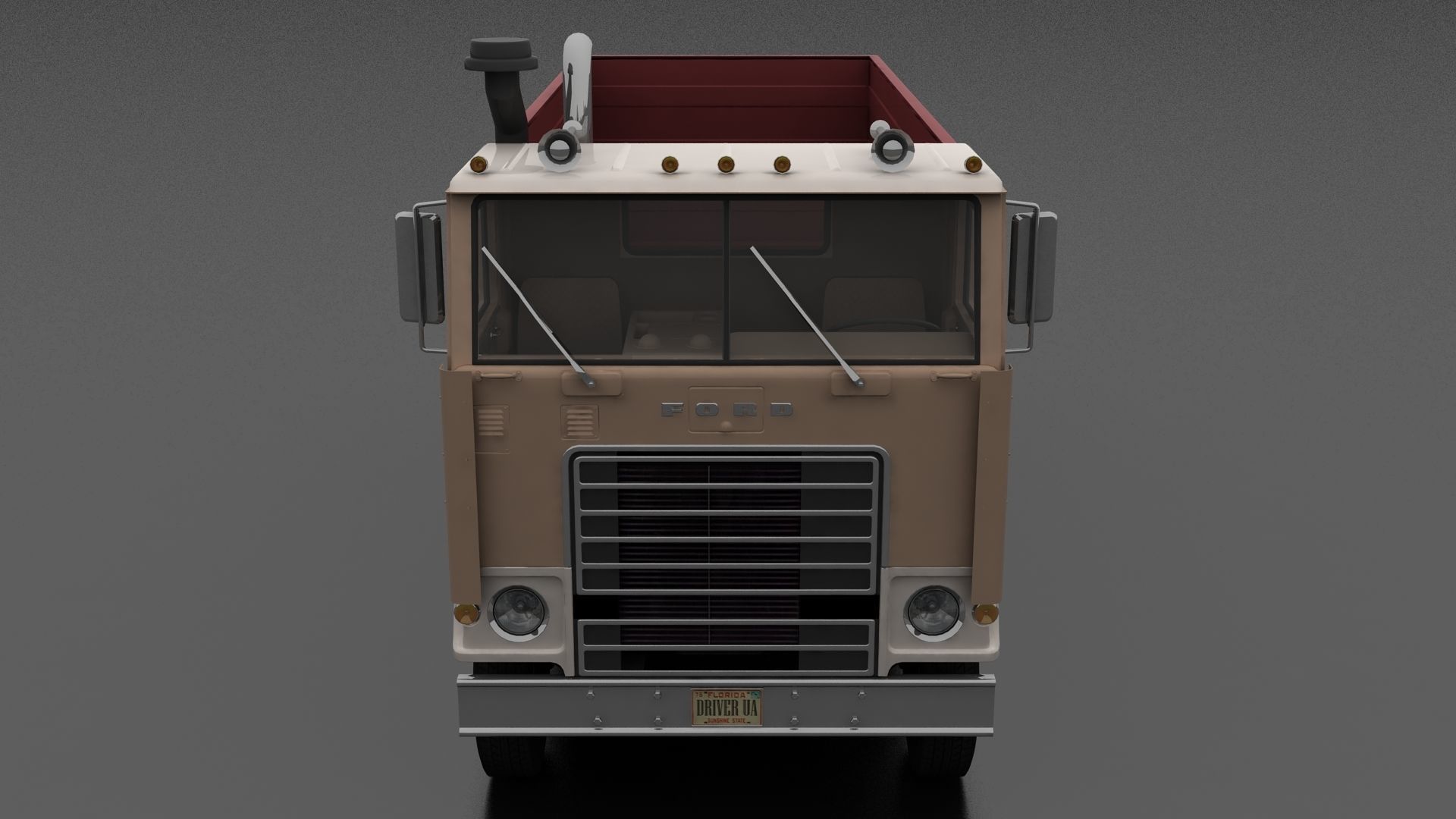 W-Series WT-9000 Grain Truck 1972 Low-poly 3D model_8
