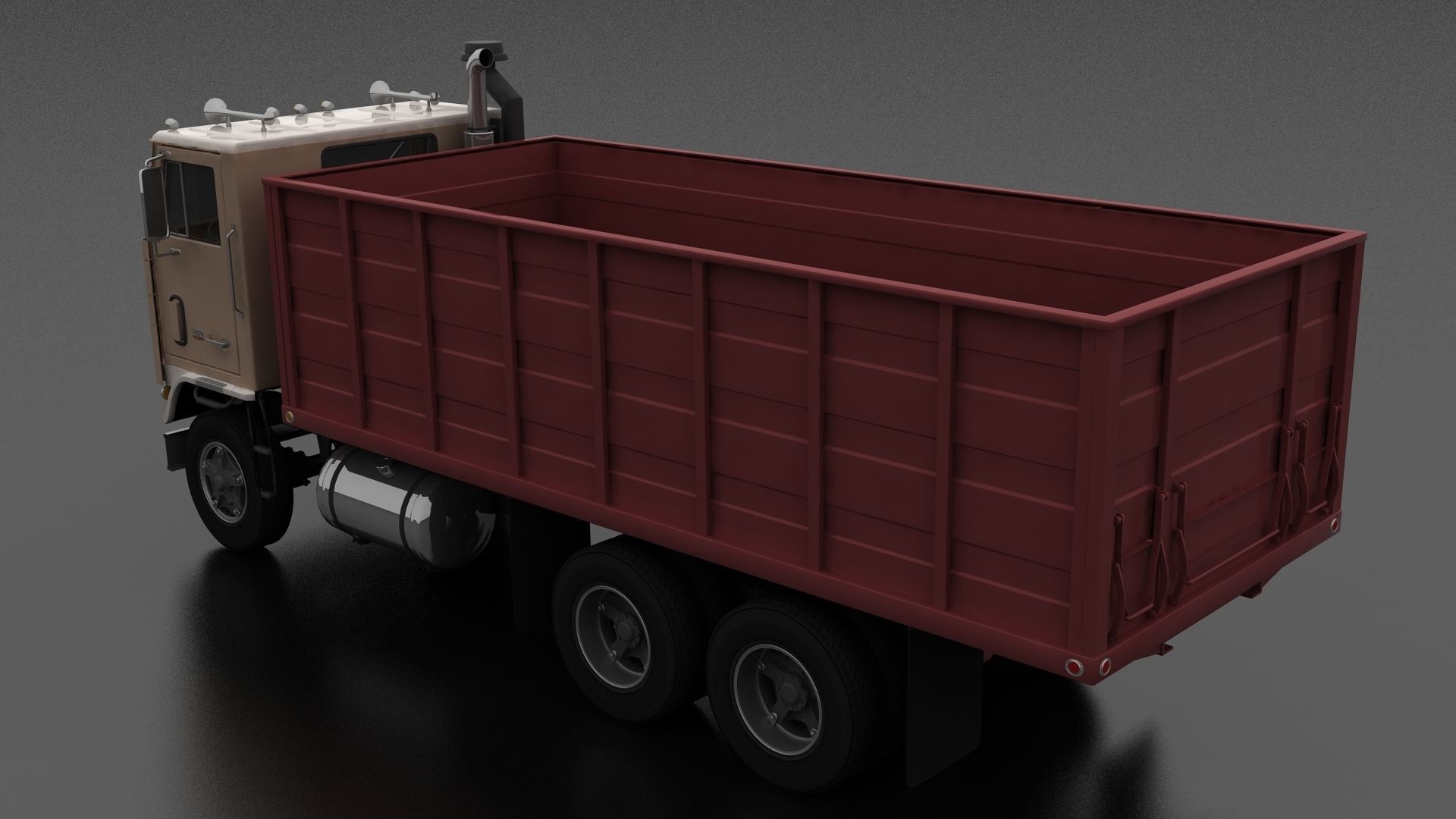 W-Series WT-9000 Grain Truck 1972 Low-poly 3D model_2