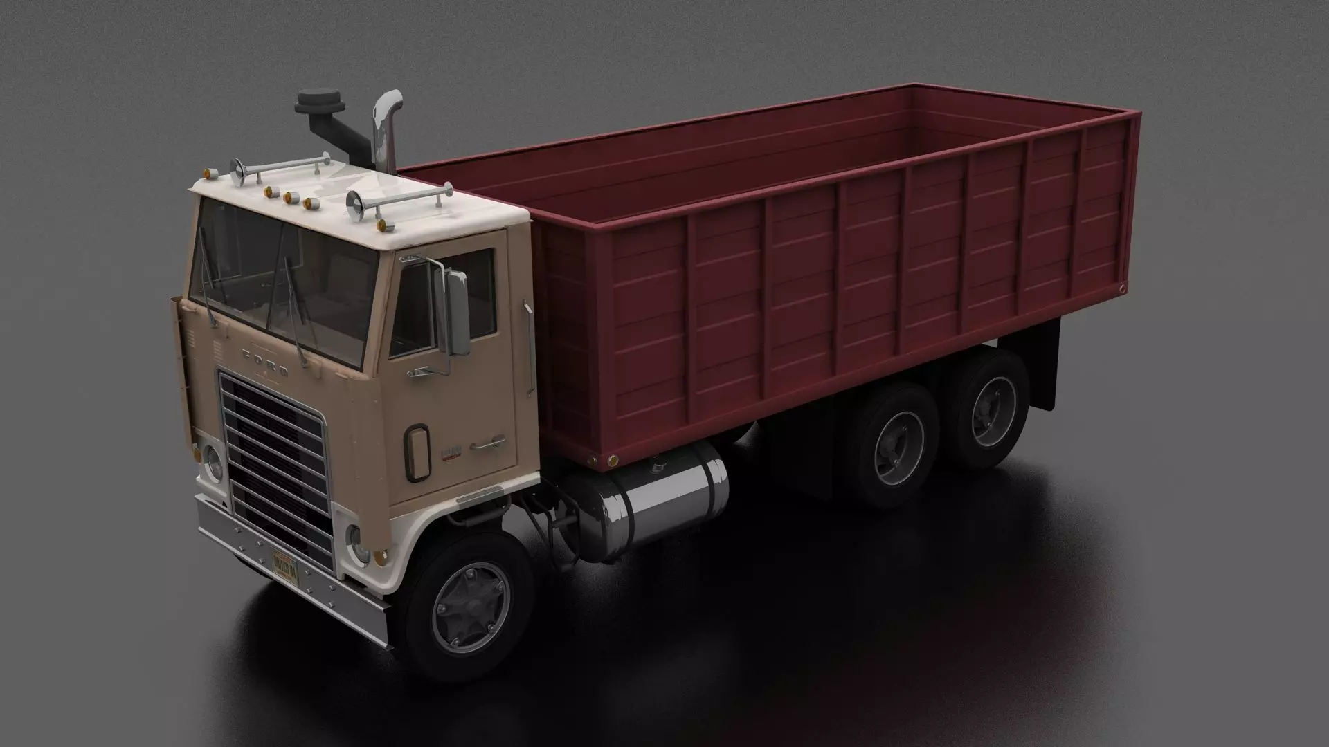 W-Series WT-9000 Grain Truck 1972 Low-poly 3D model_0