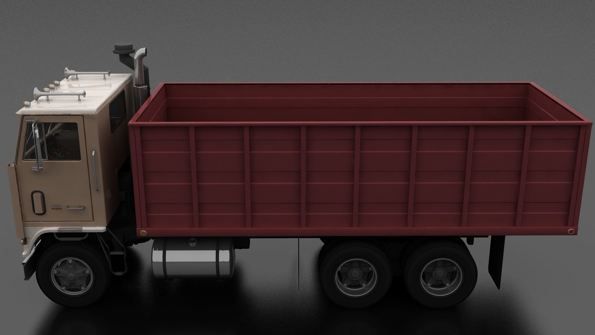 W-Series WT-9000 Grain Truck 1972 Low-poly 3D model_1
