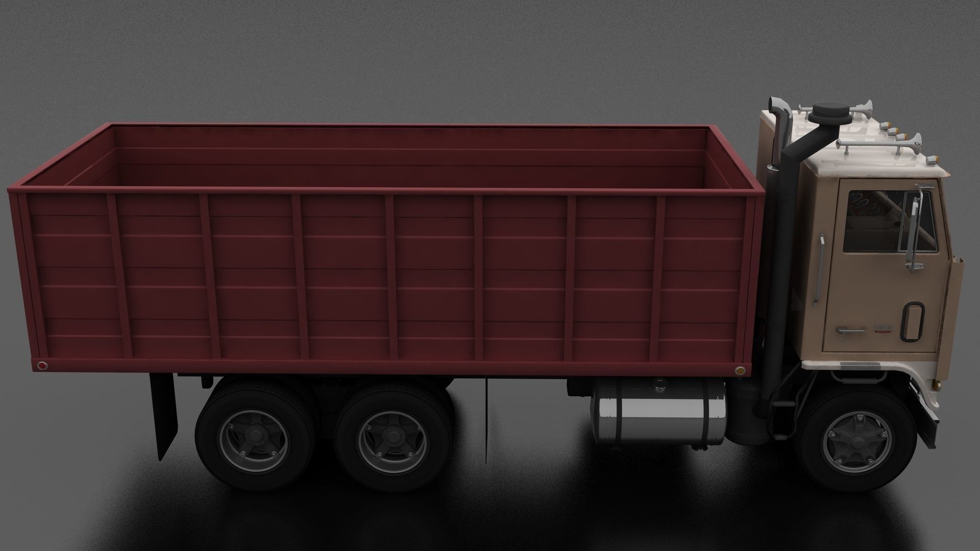 W-Series WT-9000 Grain Truck 1972 Low-poly 3D model_6