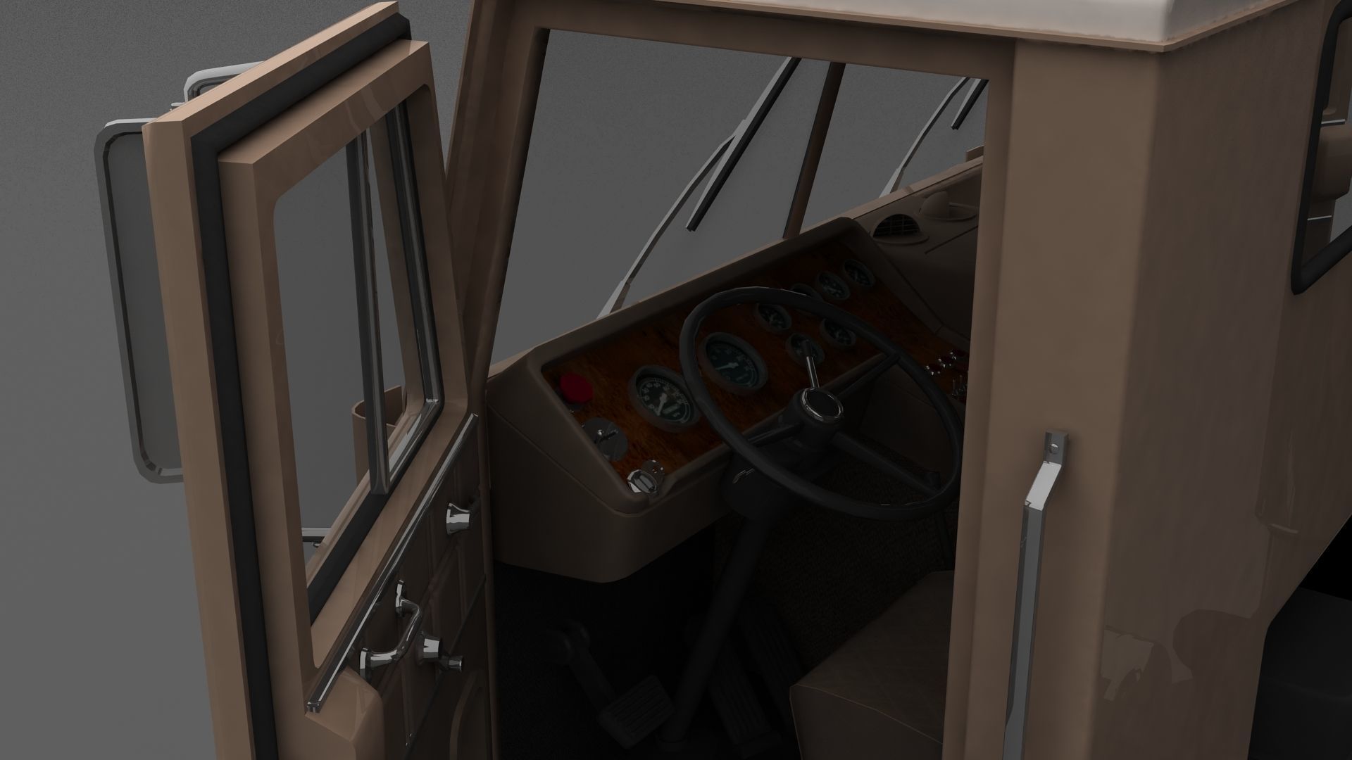 W-Series WT-9000 Grain Truck 1972 Low-poly 3D model_11