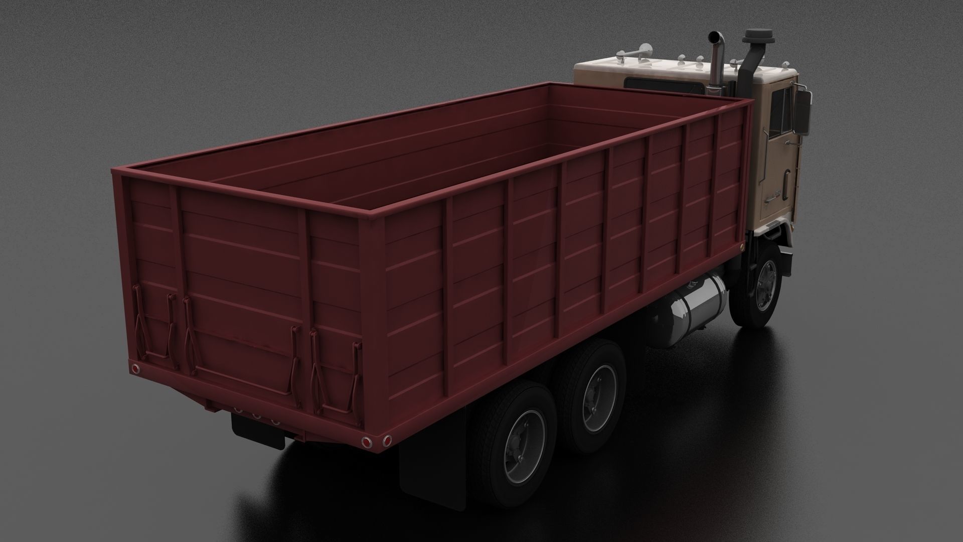 W-Series WT-9000 Grain Truck 1972 Low-poly 3D model_5