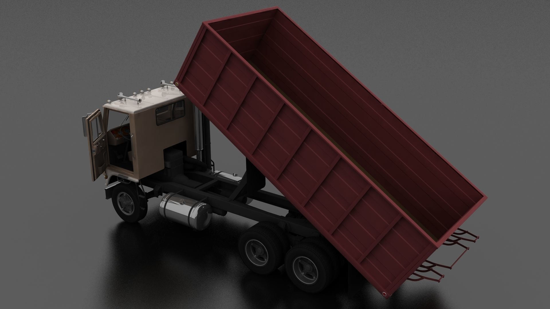 W-Series WT-9000 Grain Truck 1972 Low-poly 3D model_10