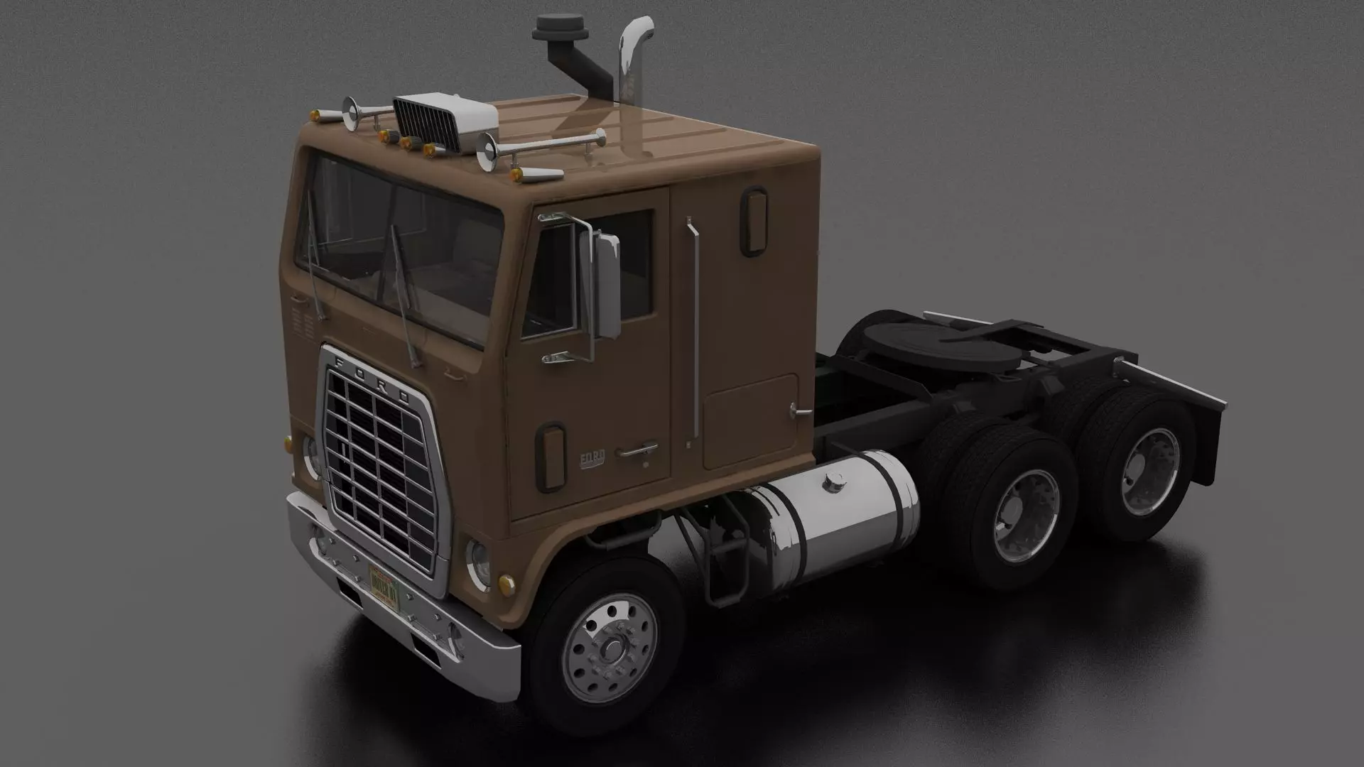 W-Series WT-9000 Semi Truck 1974 Low-poly 3D model