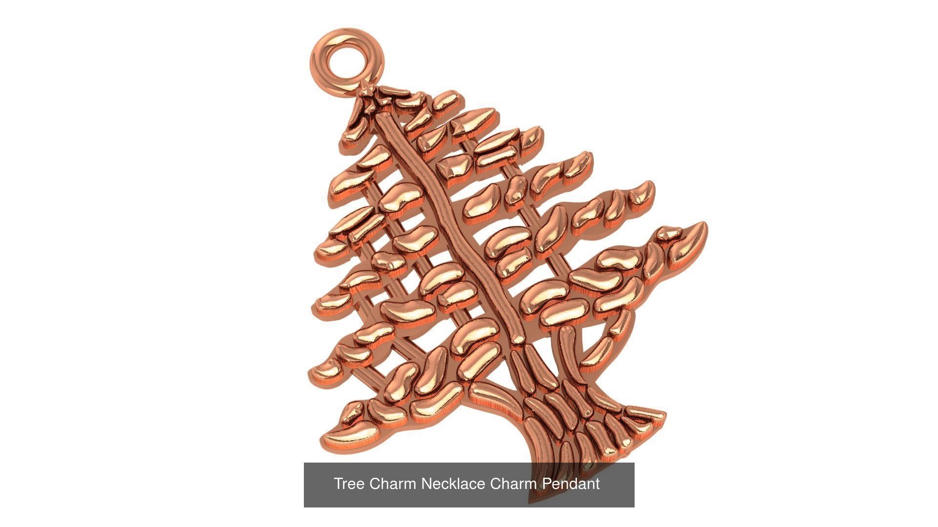 11 Tree of Life Charm Necklace Pendant  3D Model Collection_3