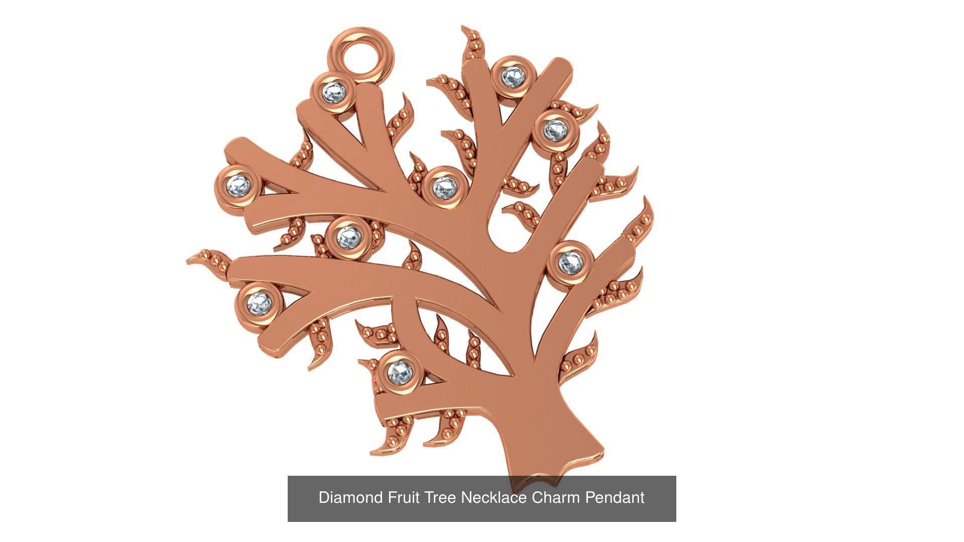 11 Tree of Life Charm Necklace Pendant  3D Model Collection_8