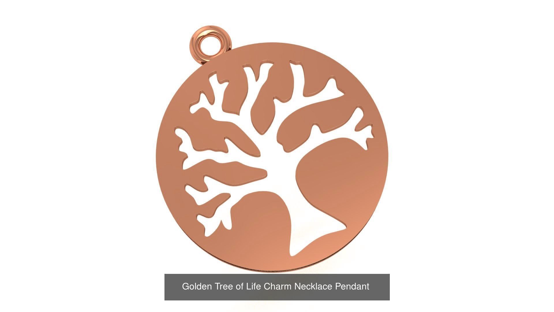 11 Tree of Life Charm Necklace Pendant  3D Model Collection_2