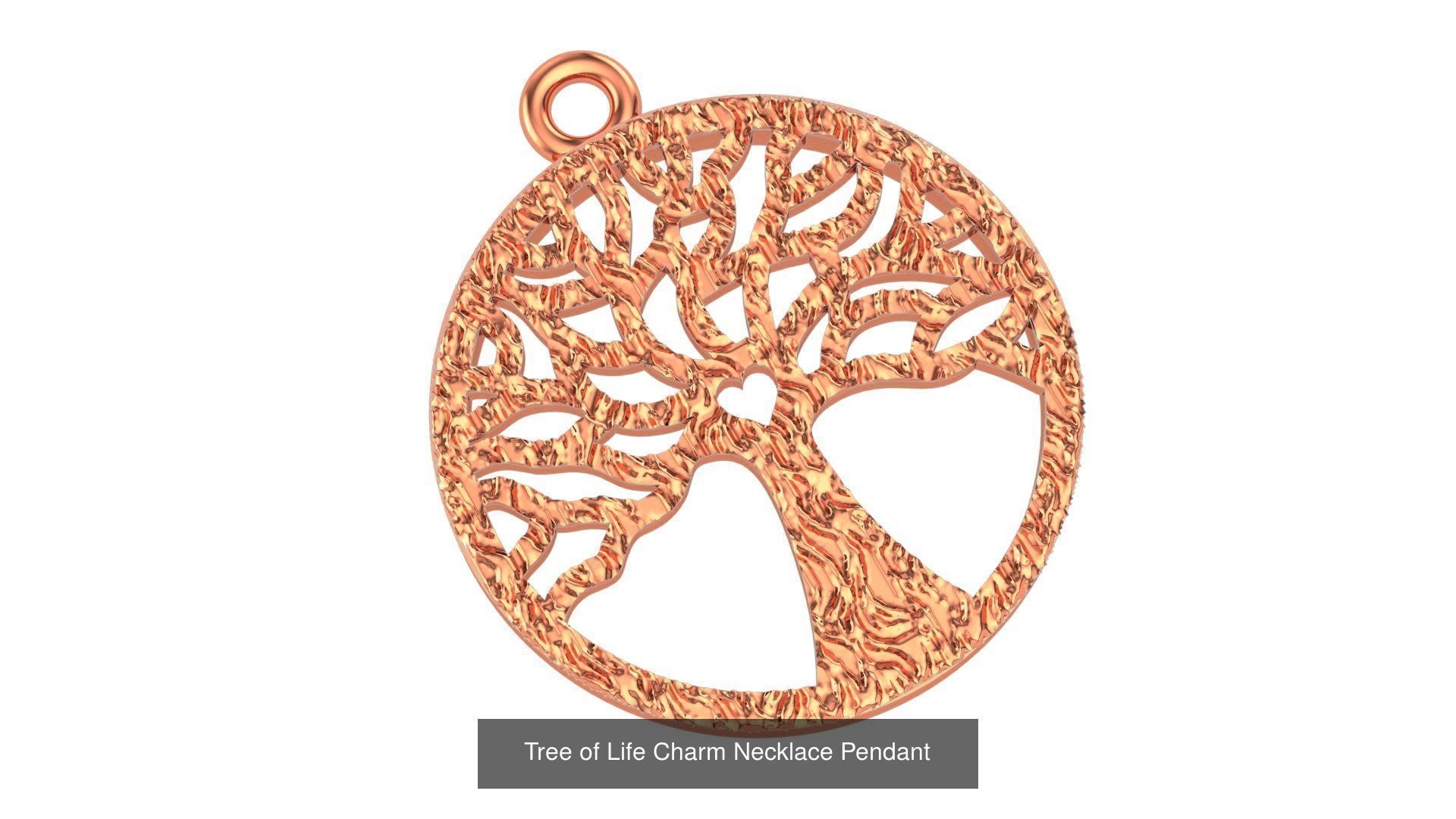 11 Tree of Life Charm Necklace Pendant  3D Model Collection_5