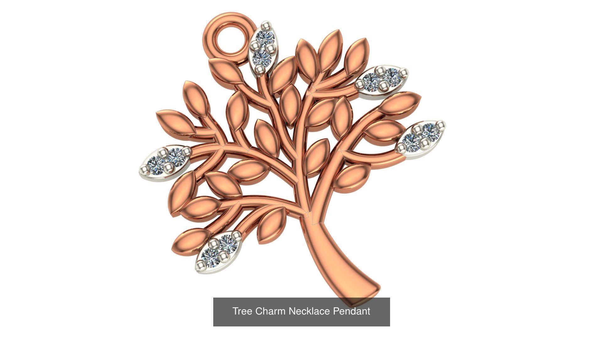 11 Tree of Life Charm Necklace Pendant  3D Model Collection_6