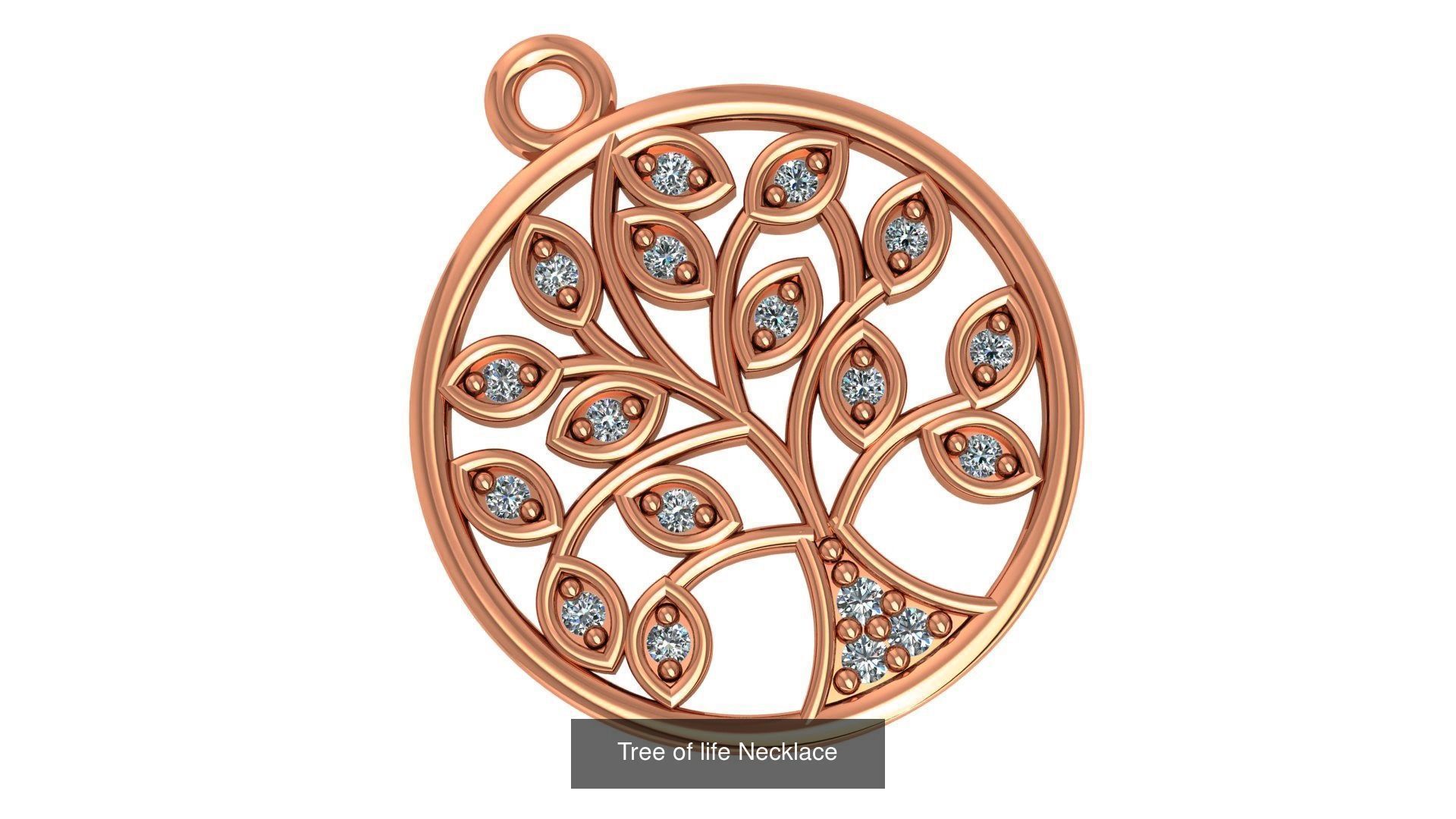 11 Tree of Life Charm Necklace Pendant  3D Model Collection_10