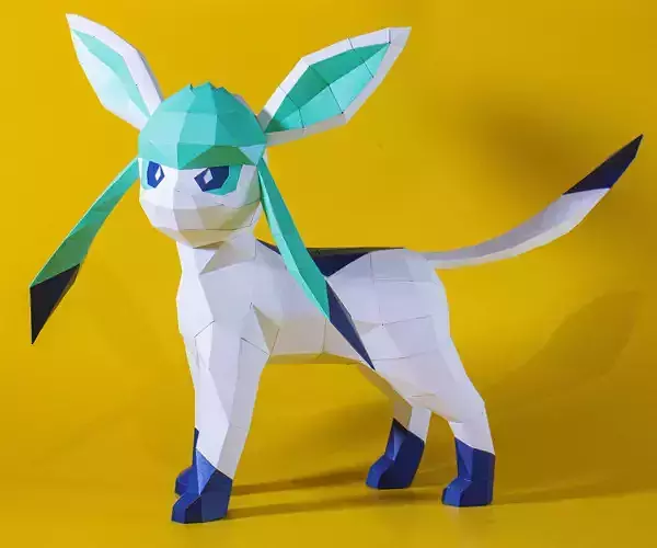 Pokemon Glaceon eevee evolution 3D Papercraft PDF  3D model