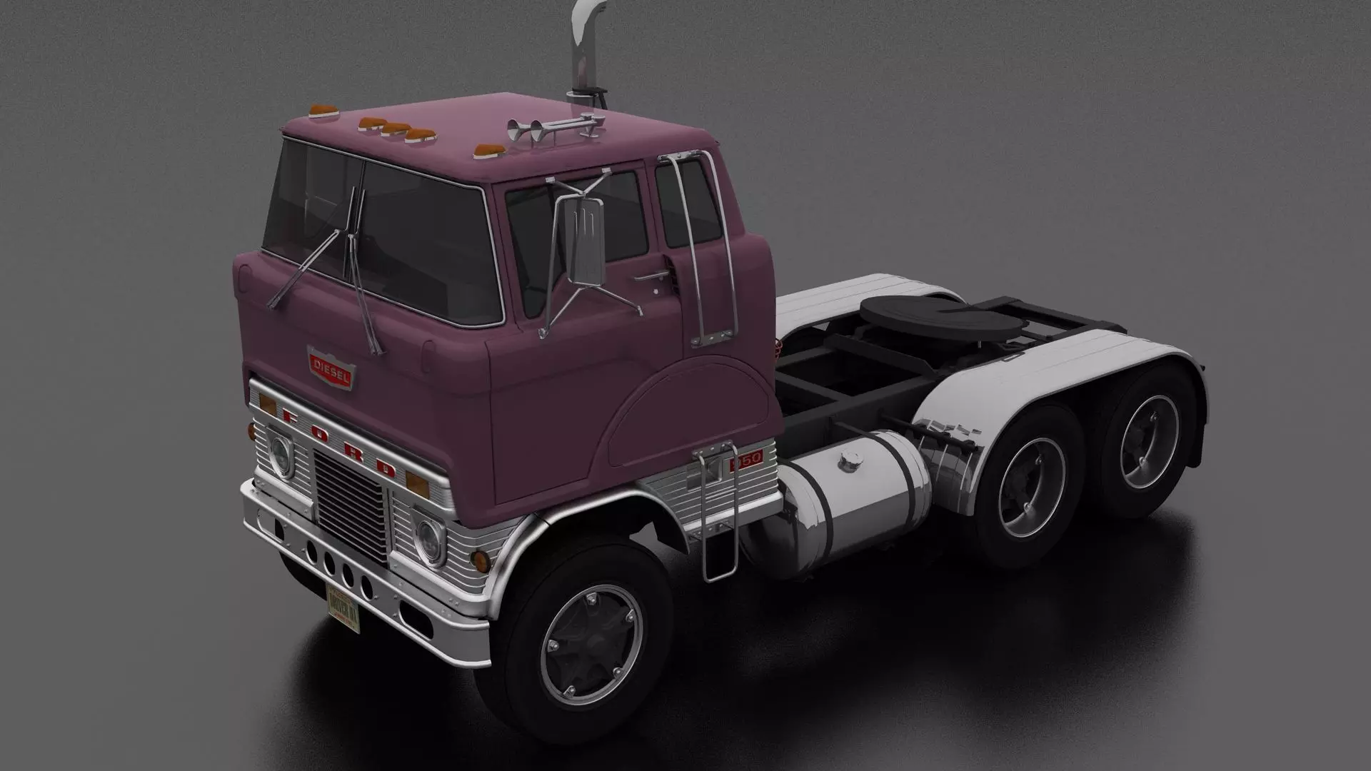 H-Series HDT-950 Semi Truck Day Cab 1961 Low-poly 3D model