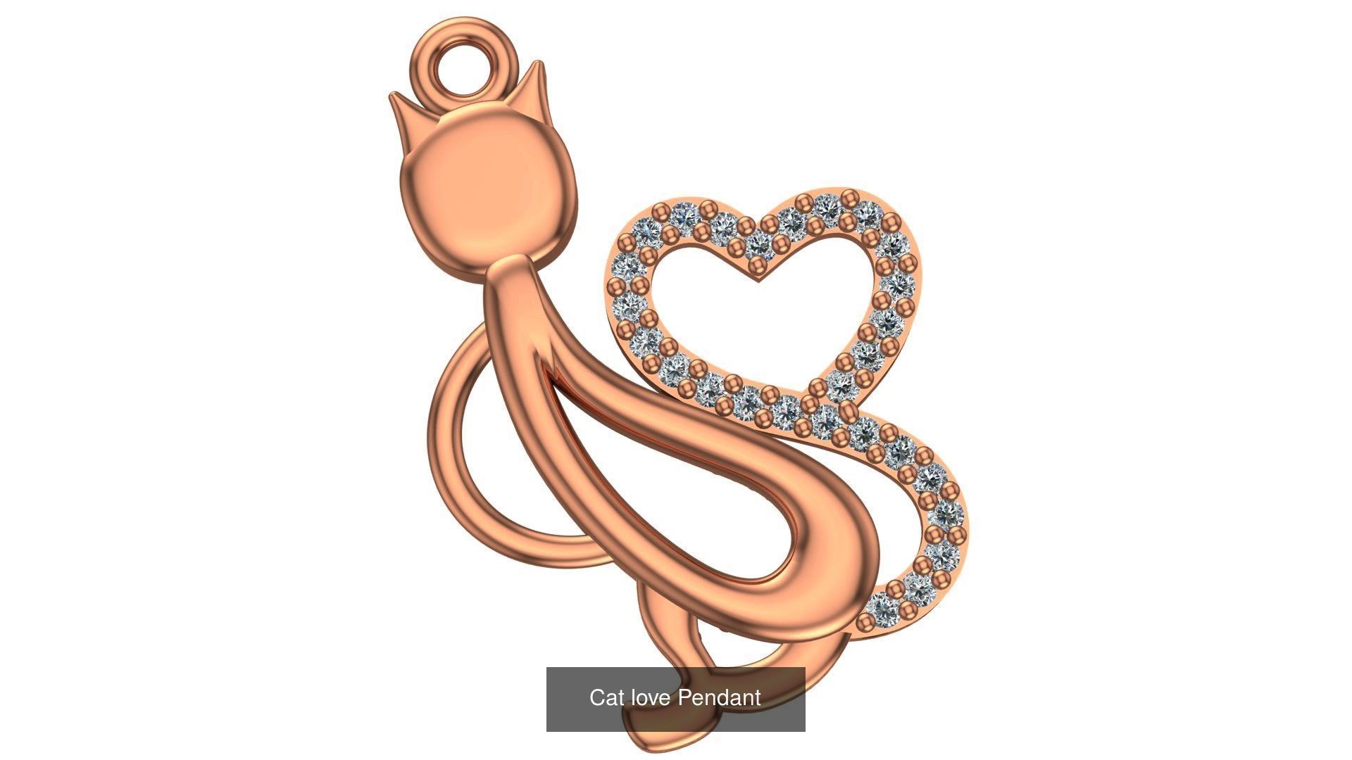 5  Cat Pendant Charm Pendant Necklace  3D Model Collection_1