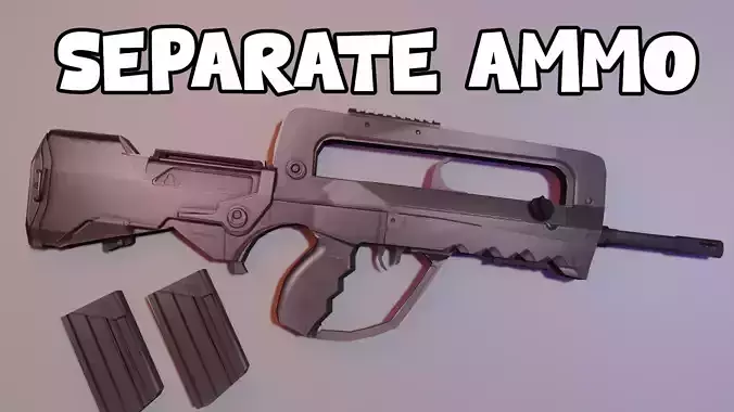 3D FAMAS Assault Rifle Model Precision Crafted for Perfection