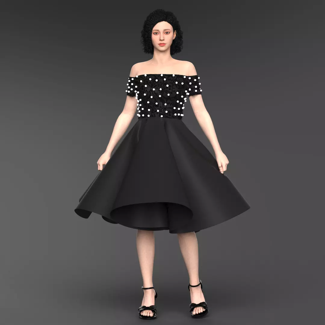 dress design 3D print model_0
