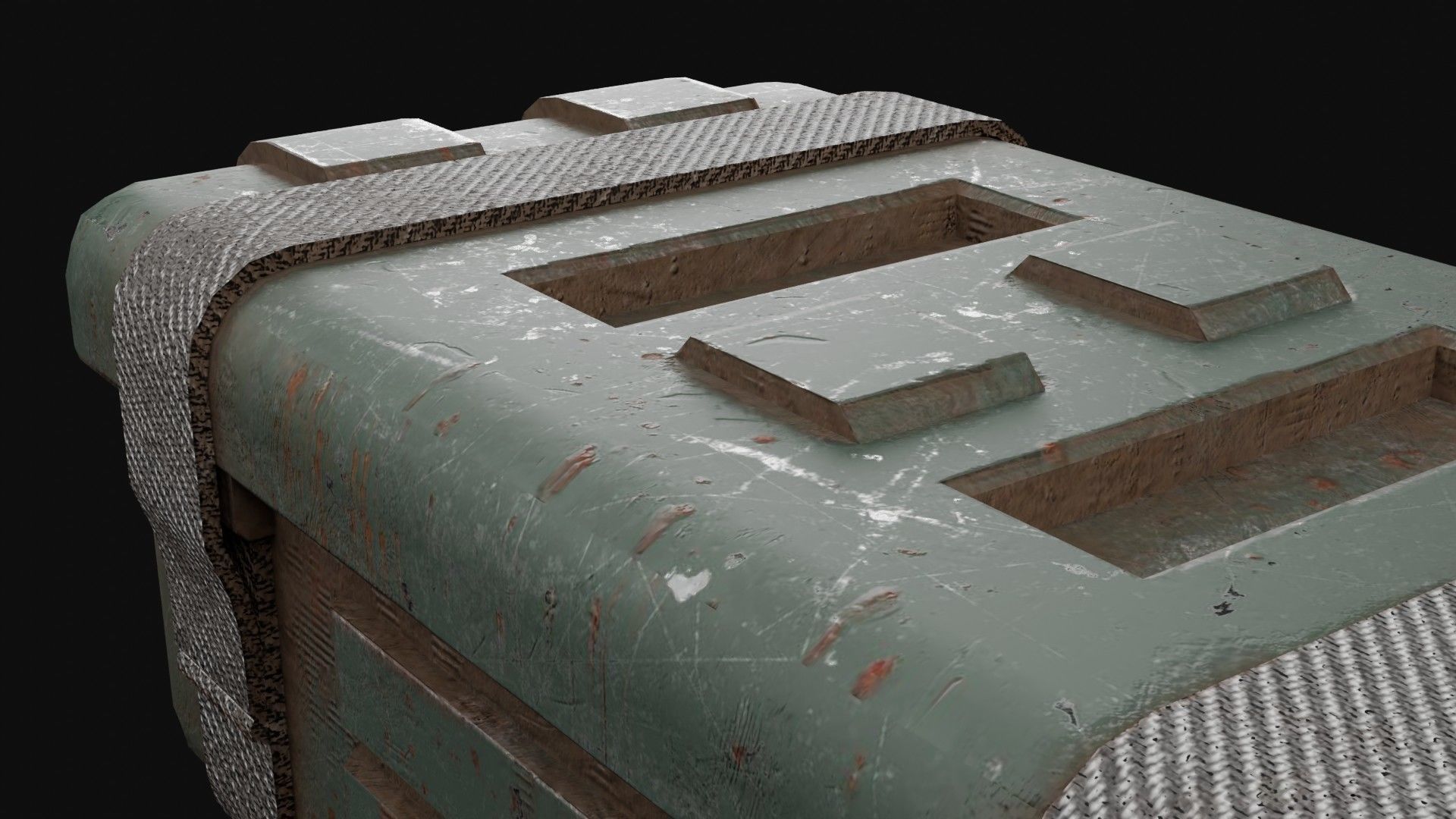 Low-Poly Realistic Military Supply Crate Low-poly 3D model_20