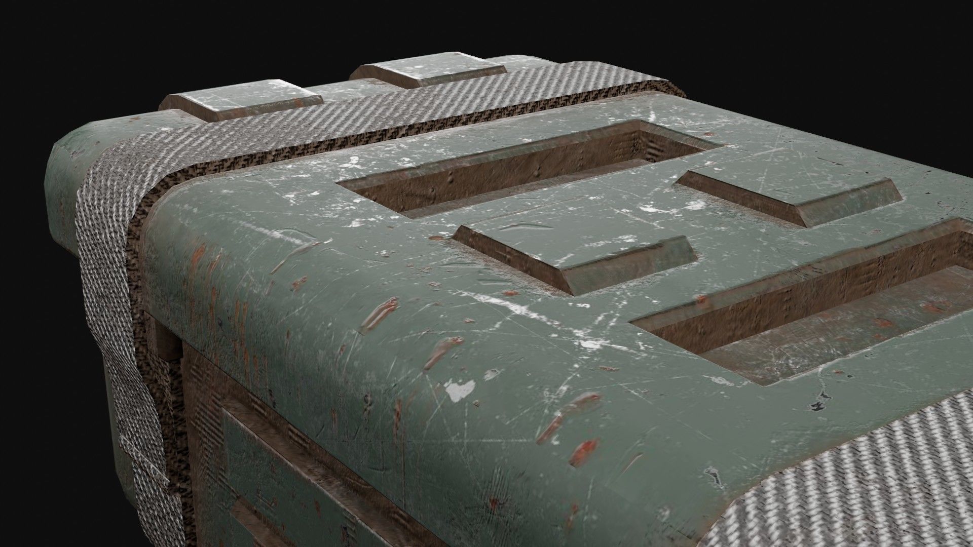 Low-Poly Realistic Military Supply Crate Low-poly 3D model_21