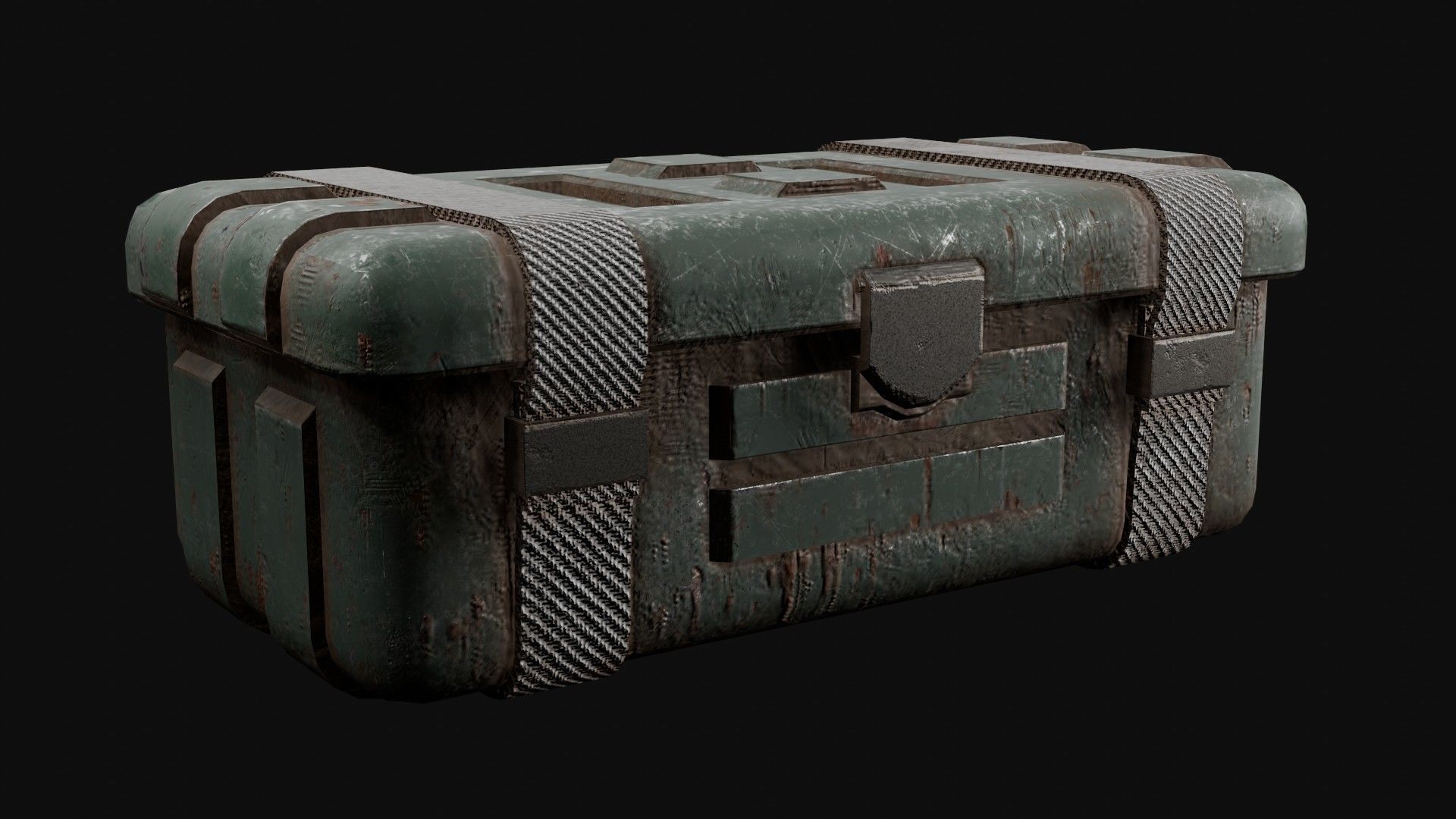 Low-Poly Realistic Military Supply Crate Low-poly 3D model_1
