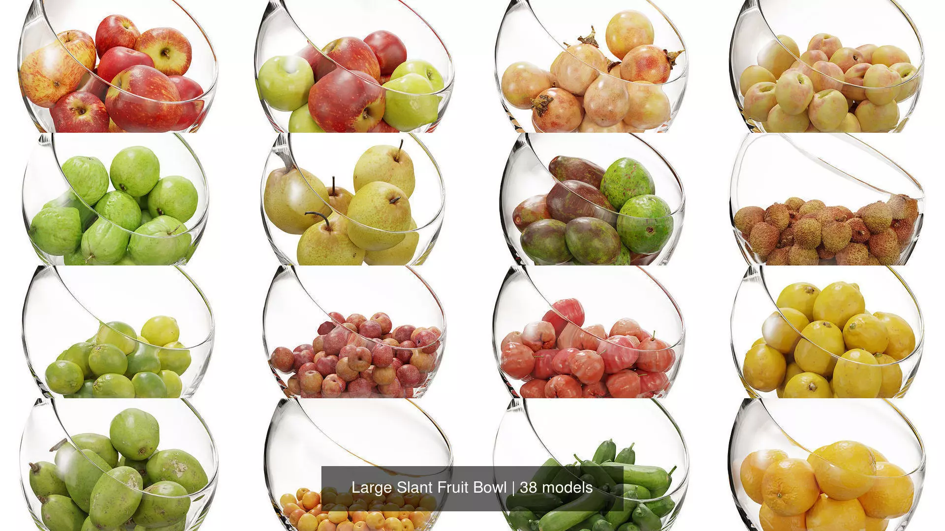 Large Slant Fruit Bowl 3D Model Collection_0