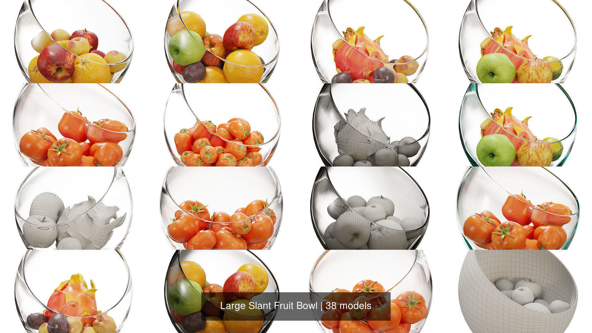 Large Slant Fruit Bowl 3D Model Collection_4