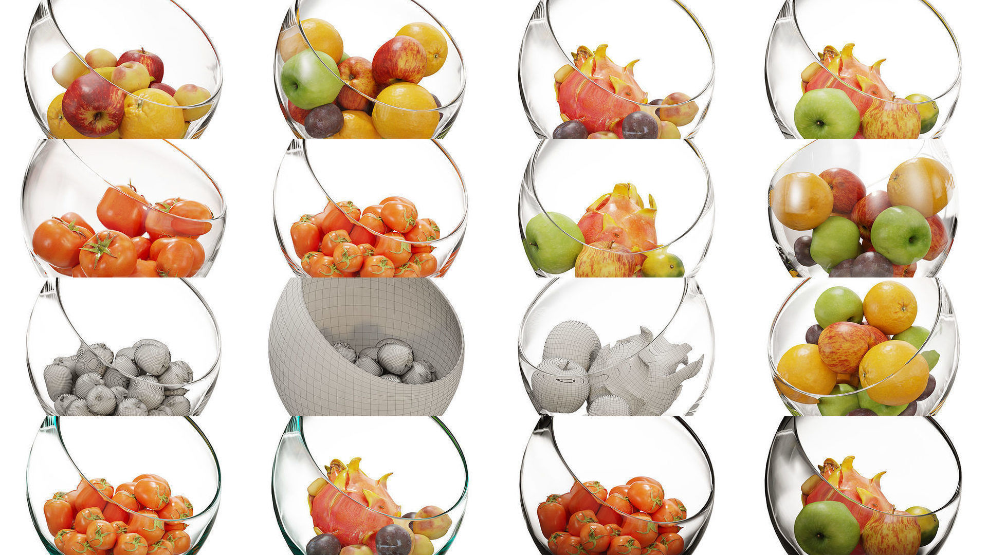 Large Slant Fruit Bowl 3D Model Collection_3