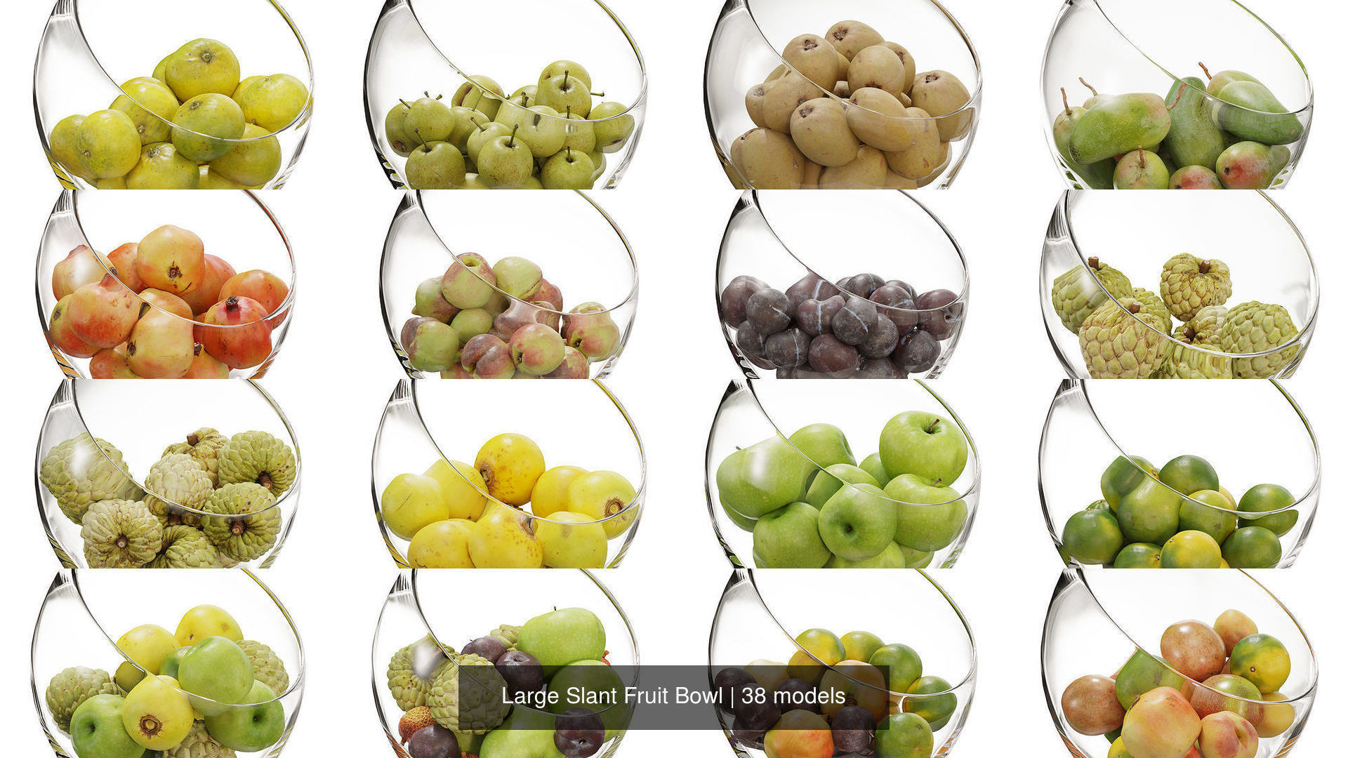 Large Slant Fruit Bowl 3D Model Collection_2