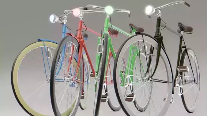 Vintage Bicycle Rigged 3D model