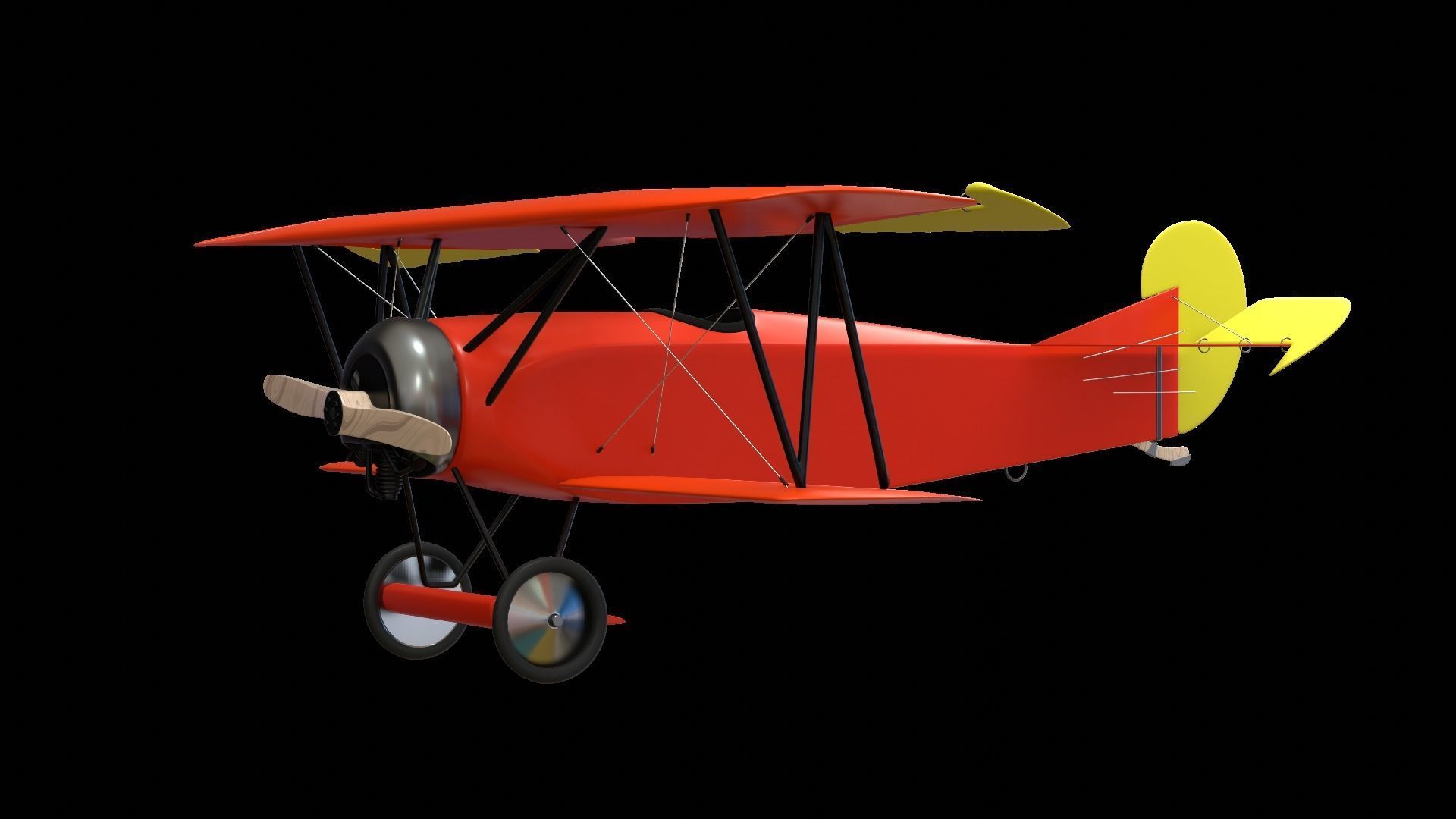 Fokker D Vii Rigged With Control Panel Colors 3D model_3