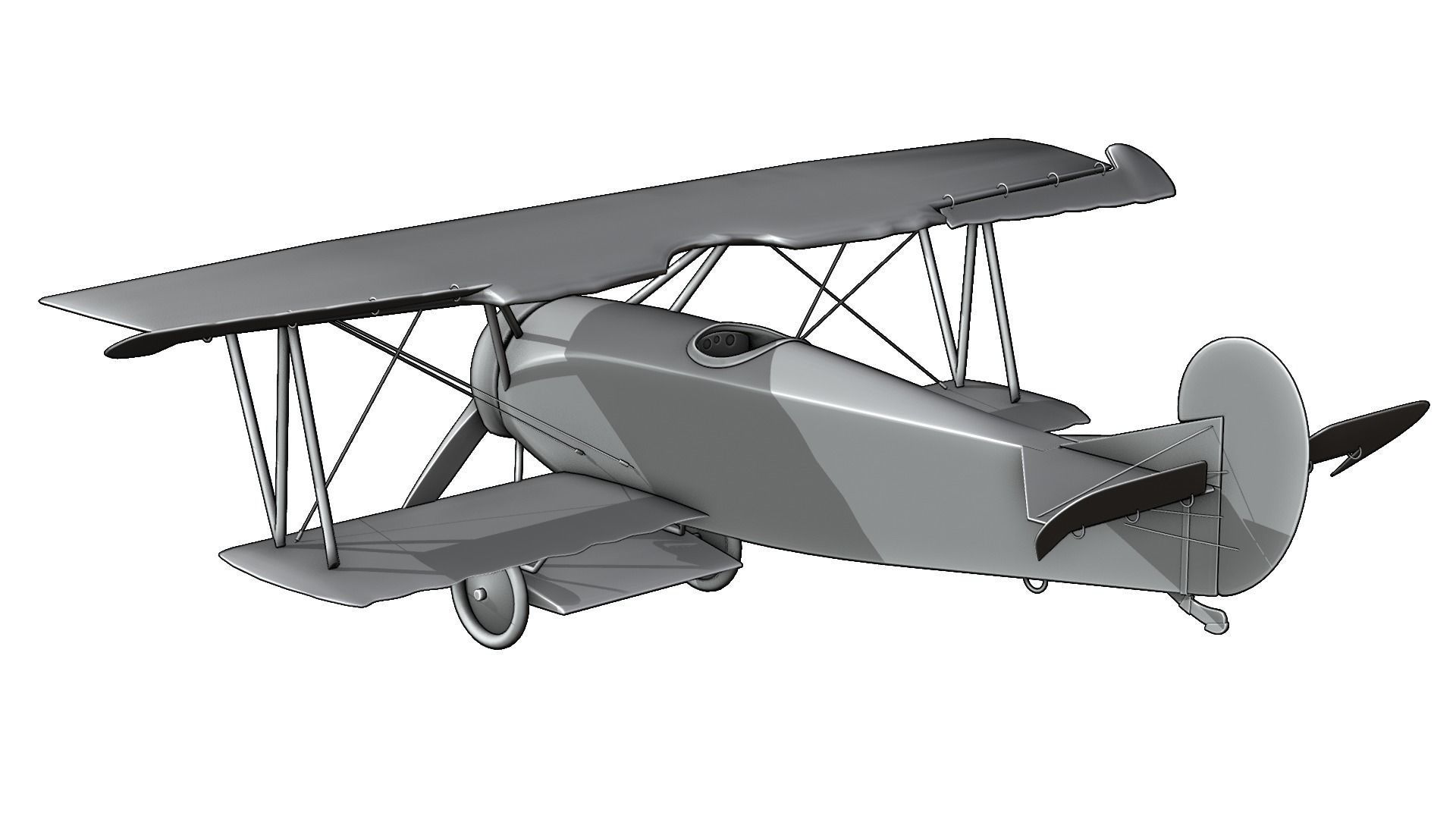 Fokker D Vii Rigged With Control Panel Colors 3D model_5