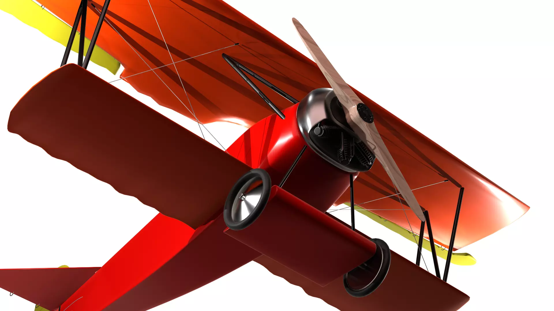 Fokker D Vii Rigged With Control Panel Colors 3D model_0