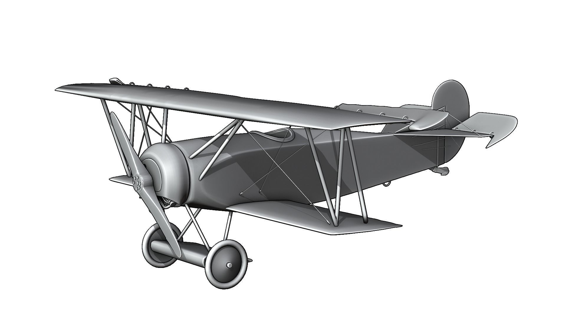 Fokker D Vii Rigged With Control Panel Colors 3D model_4