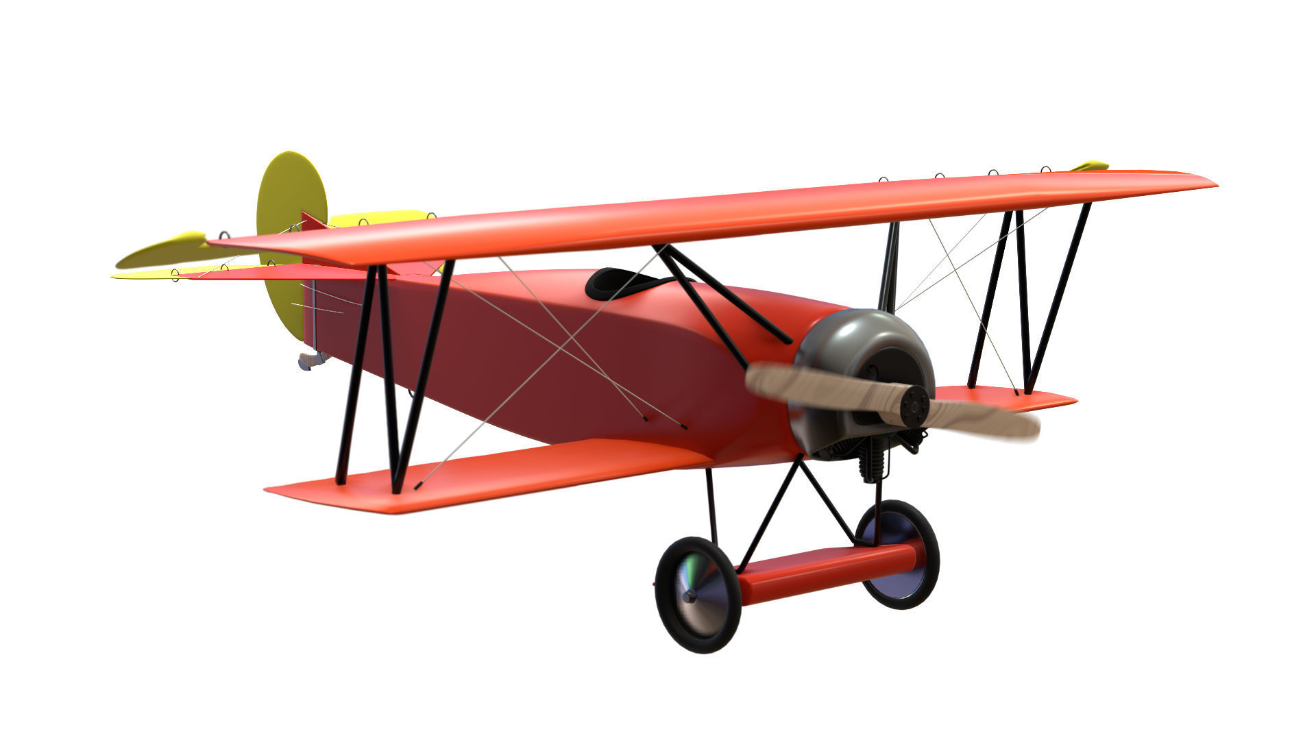 Fokker D Vii Rigged With Control Panel Colors 3D model_2