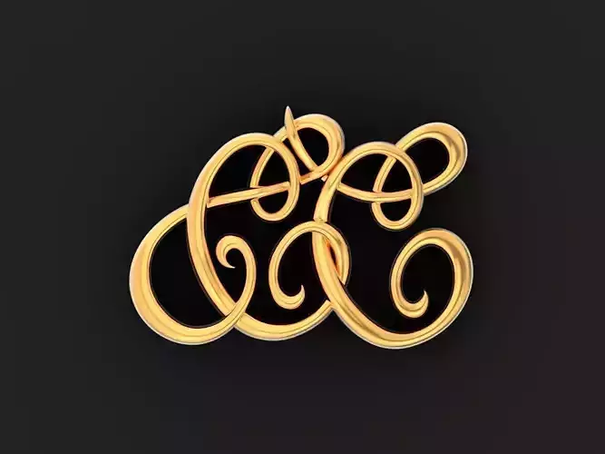 initials patterned Letters C pendant