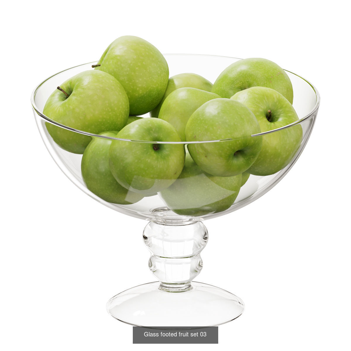 Glass footed fruit 3D Model Collection_5